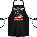 Fishing Weekend Forecast Funny Fisherman Cotton Apron 100% Organic Black