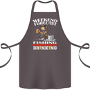 Fishing Weekend Forecast Funny Fisherman Cotton Apron 100% Organic Dark Grey