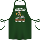 Fishing Weekend Forecast Funny Fisherman Cotton Apron 100% Organic Forest Green