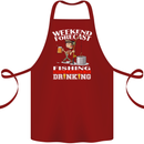 Fishing Weekend Forecast Funny Fisherman Cotton Apron 100% Organic Maroon