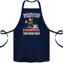 Fishing Weekend Forecast Funny Fisherman Cotton Apron 100% Organic Navy Blue