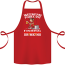 Fishing Weekend Forecast Funny Fisherman Cotton Apron 100% Organic Red