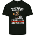 Fishing Weekend Forecast Funny Fisherman Mens Cotton T-Shirt Tee Top Black