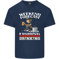 Fishing Weekend Forecast Funny Fisherman Mens Cotton T-Shirt Tee Top Navy Blue