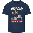 Fishing Weekend Forecast Funny Fisherman Mens Cotton T-Shirt Tee Top Navy Blue