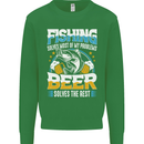 Fishing & Beer Funny Fisherman Alcohol Mens Sweatshirt Jumper Irish Green