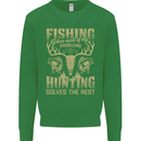 Fishing & Hunting Fisherman Hunter Funny Mens Sweatshirt Jumper Irish Green