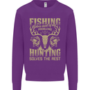Fishing & Hunting Fisherman Hunter Funny Mens Sweatshirt Jumper Purple