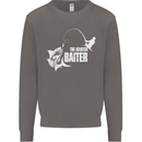 Fishing the Master Baiter Funny Fisherman Mens Sweatshirt Jumper Charcoal