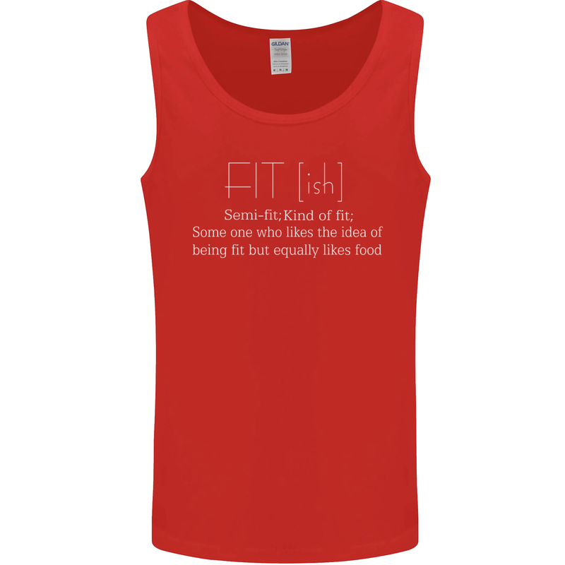 Fit ish Funny Gym Training Top Overweight Mens Vest Tank Top Red