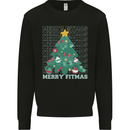 Fitness Merry Fitmas Christmas Tree Gym Mens Sweatshirt Jumper Black