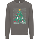 Fitness Merry Fitmas Christmas Tree Gym Mens Sweatshirt Jumper Charcoal