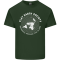 Flat Earth Society Members Around the Globe Mens Cotton T-Shirt Tee Top Forest Green