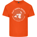 Flat Earth Society Members Around the Globe Mens Cotton T-Shirt Tee Top Orange