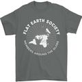 Flat Earth Society Members Around the Globe Mens T-Shirt Cotton Gildan Charcoal
