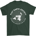 Flat Earth Society Members Around the Globe Mens T-Shirt Cotton Gildan Forest Green