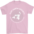 Flat Earth Society Members Around the Globe Mens T-Shirt Cotton Gildan Light Pink