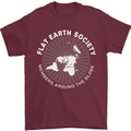 Flat Earth Society Members Around the Globe Mens T-Shirt Cotton Gildan Maroon