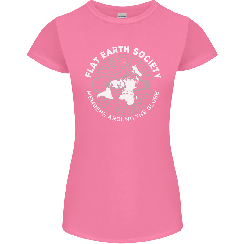 Flat Earth Society Members Around the Globe Womens Petite Cut T-Shirt Azalea