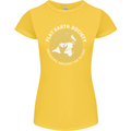 Flat Earth Society Members Around the Globe Womens Petite Cut T-Shirt Yellow