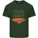 Flat Planet Mars Mens Cotton T-Shirt Tee Top Forest Green