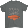 Flat Planet Mars Mens T-Shirt Cotton Gildan Charcoal