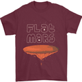 Flat Planet Mars Mens T-Shirt Cotton Gildan Maroon