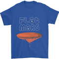 Flat Planet Mars Mens T-Shirt Cotton Gildan Royal Blue