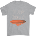 Flat Planet Mars Mens T-Shirt Cotton Gildan Sports Grey