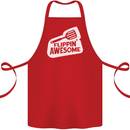 Flipping Awesome Funny Chef BBQ Fathers Day Cotton Apron 100% Organic Red