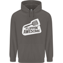 Flipping Awesome Funny Chef BBQ Fathers Day Mens 80% Cotton Hoodie Charcoal