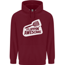 Flipping Awesome Funny Chef BBQ Fathers Day Mens 80% Cotton Hoodie Maroon