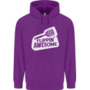 Flipping Awesome Funny Chef BBQ Fathers Day Mens 80% Cotton Hoodie Purple