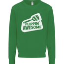 Flipping Awesome Funny Chef BBQ Fathers Day Mens Sweatshirt Jumper Irish Green