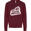 Flipping Awesome Funny Chef BBQ Fathers Day Mens Sweatshirt Jumper Maroon