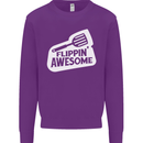 Flipping Awesome Funny Chef BBQ Fathers Day Mens Sweatshirt Jumper Purple