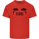 Floki Eyes Vikings Valhalla Odin Mens Cotton T-Shirt Tee Top Red