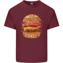 Food Your Opinion Funny Chef BBQ Cook Mens Cotton T-Shirt Tee Top Maroon