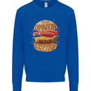 Food Your Opinion Funny Chef BBQ Cook Mens Sweatshirt Jumper Royal Blue