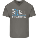 Fook It I'm Going Fishing Funny Fisherman Mens V-Neck Cotton T-Shirt Charcoal