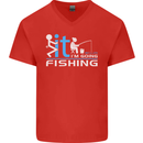 Fook It I'm Going Fishing Funny Fisherman Mens V-Neck Cotton T-Shirt Red