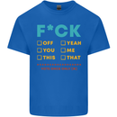 Fook Off Yeah You Me This Funny Offensive Mens Cotton T-Shirt Tee Top Royal Blue