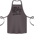 Football for My Wife Best Swap Ever Funny Cotton Apron 100% Organic Dark Grey