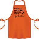 Football for My Wife Best Swap Ever Funny Cotton Apron 100% Organic Orange