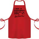 Football for My Wife Best Swap Ever Funny Cotton Apron 100% Organic Red