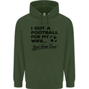 Football for My Wife Best Swap Ever Funny Mens 80% Cotton Hoodie Forest Green