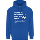 Football for My Wife Best Swap Ever Funny Mens 80% Cotton Hoodie Royal Blue
