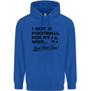 Football for My Wife Best Swap Ever Funny Mens 80% Cotton Hoodie Royal Blue
