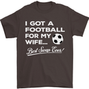 Football for My Wife Best Swap Ever Funny Mens T-Shirt Cotton Gildan Dark Chocolate