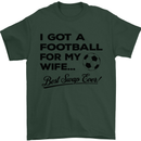 Football for My Wife Best Swap Ever Funny Mens T-Shirt Cotton Gildan Forest Green